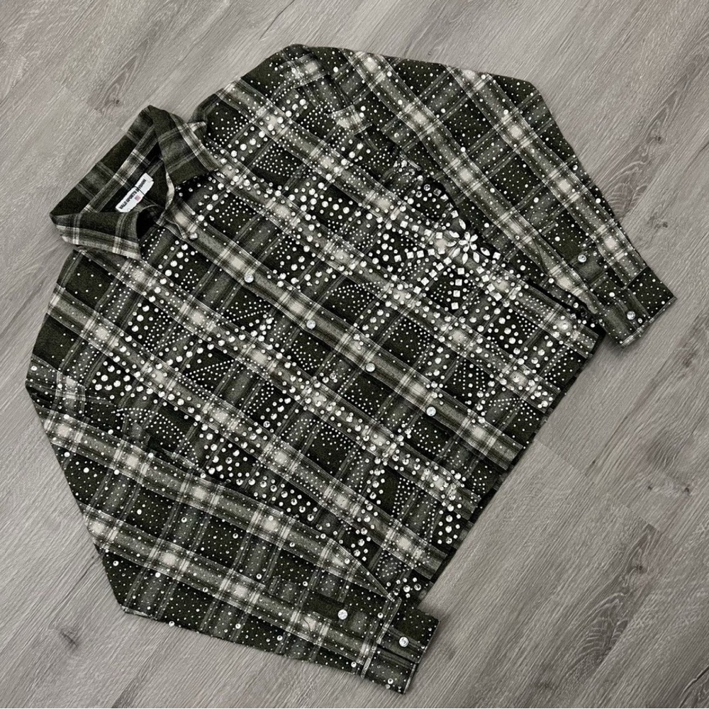 Studded Plaid Men's Sweater